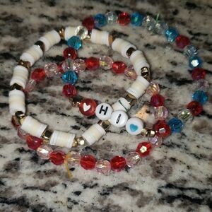 4th Of July Colorful Beaded Bracelets Set